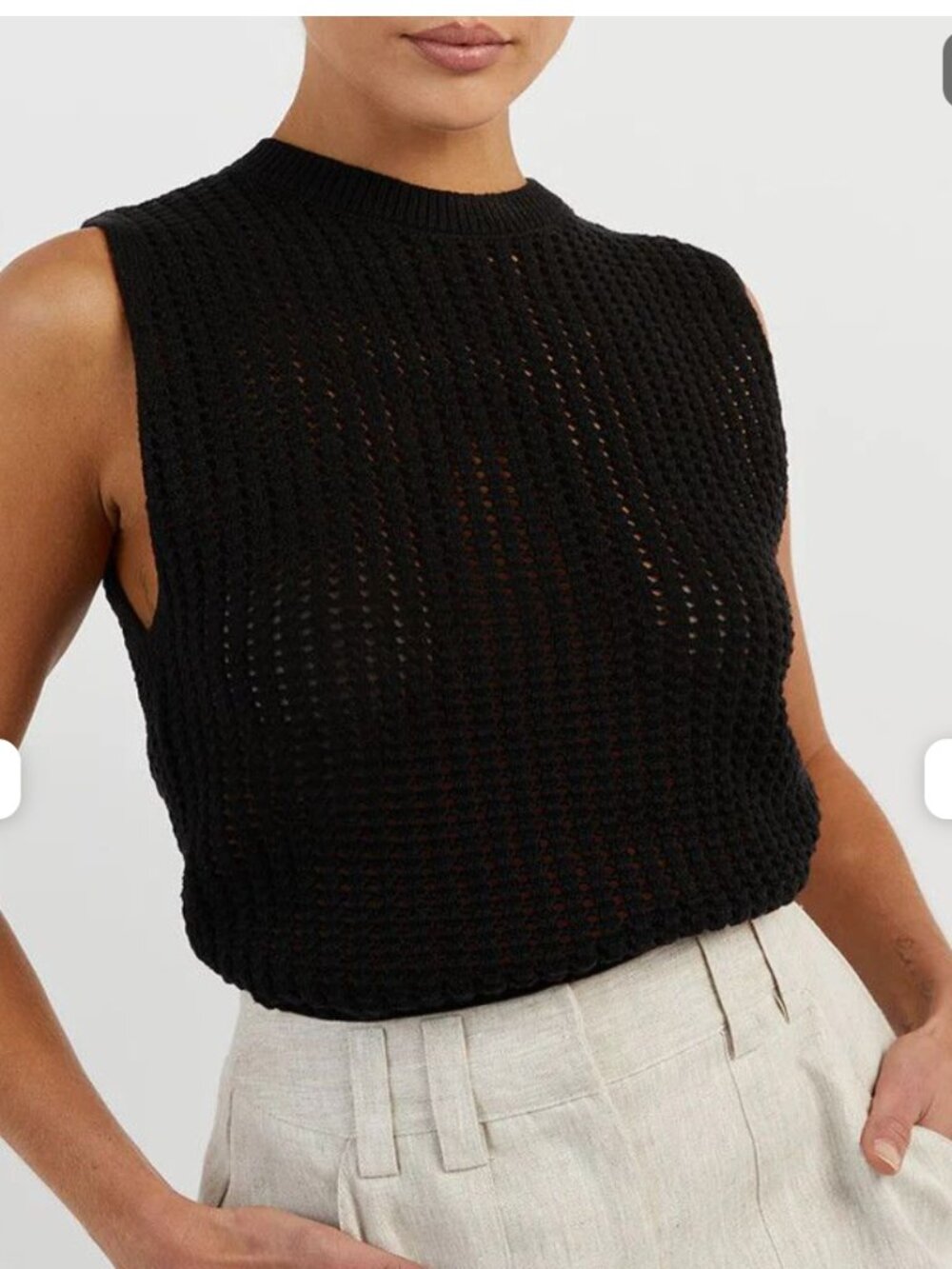 DISSH Denny Crochet Black Knit Top - XS